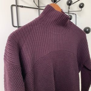 Lululemon Plum Wool Cable Knit Sweater Size 8